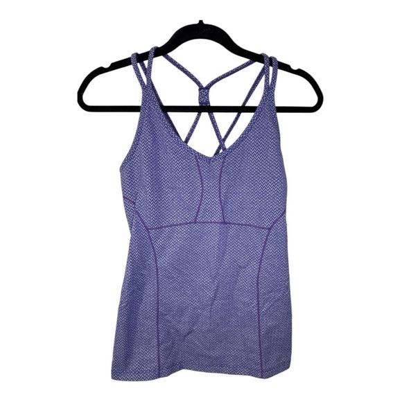 Athleta Purple Patterned Empowerment Bra Tank Top - Picture 1 of 5